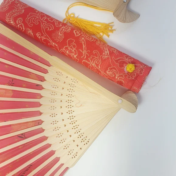 Two Wooden Hand Fans - Picture 2 of 8